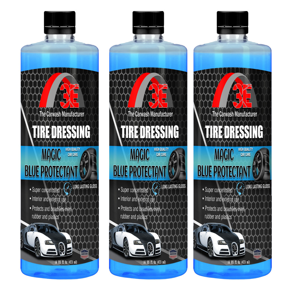 3E Magic Blue Protectant Super Shine Tire Dressing & Coating (16 oz) (3 pack)
