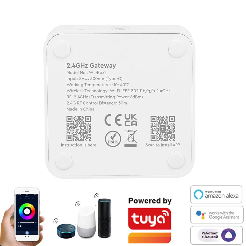 Miboxer WL-Box2 2.4GHz Gateway WiFi Tuya controller system Wireless APP Control