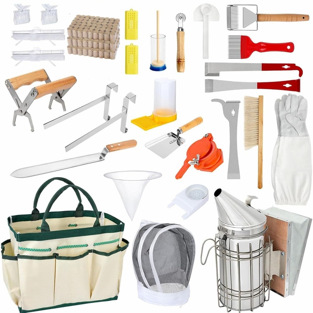 30 Pcs Beekeeping Supplies Tools Bee Suit Bee Keeping Starter Kit Bee Keeper