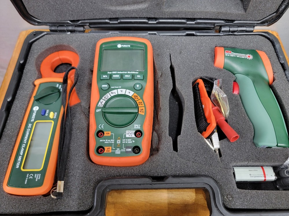 Purkeys Multi-Meter Kit With IR Thermometer And DC Clamp Meter