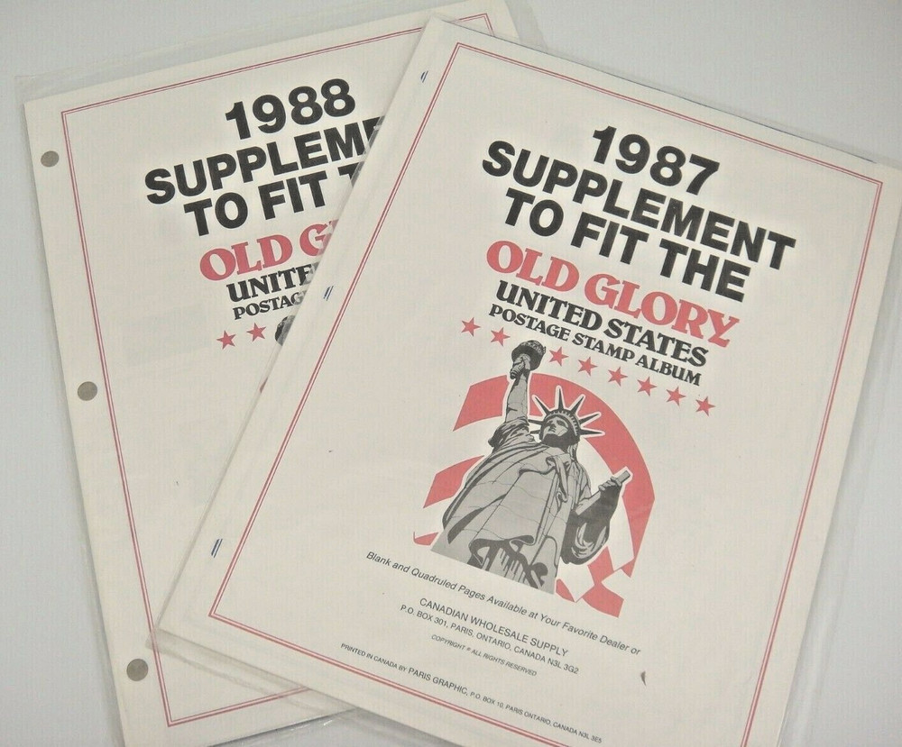 CWS Canadian Wholesale Old Glory 1987 1988 US Postage Stamp Supplement NOS