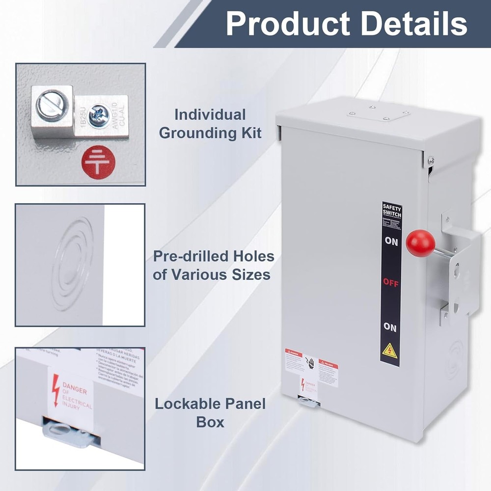 100A Generator Transfer Switch, 24000W Universal Double Throw Safety Switch, 120