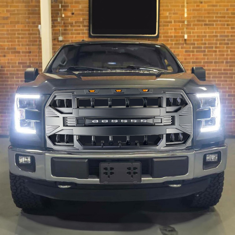 AMERICAN MODIFIED Grille Compatible with 2015-17 Ford F150, Replacement Front Gr