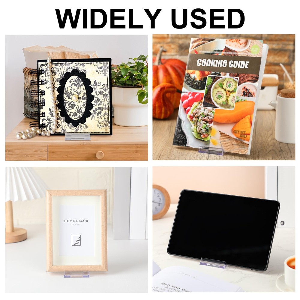 Memorywuu 12 Pack Acrylic Book Stand for Display Adjustable Clear Display Hol...