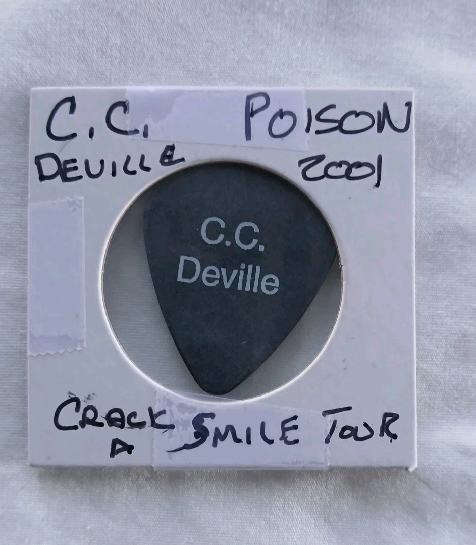 C.C. Deville Tour Issued Guitar Pick Poison 2001 Crack a Smile Tour