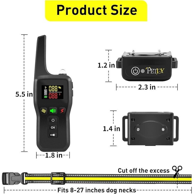 Automatic Bark Collar 3 Dogs Remote Control Vibration Shock Adjustable Modes New