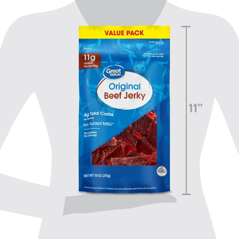 (2 pack) Great Value Original Beef Jerky Value Pack, 10 oz