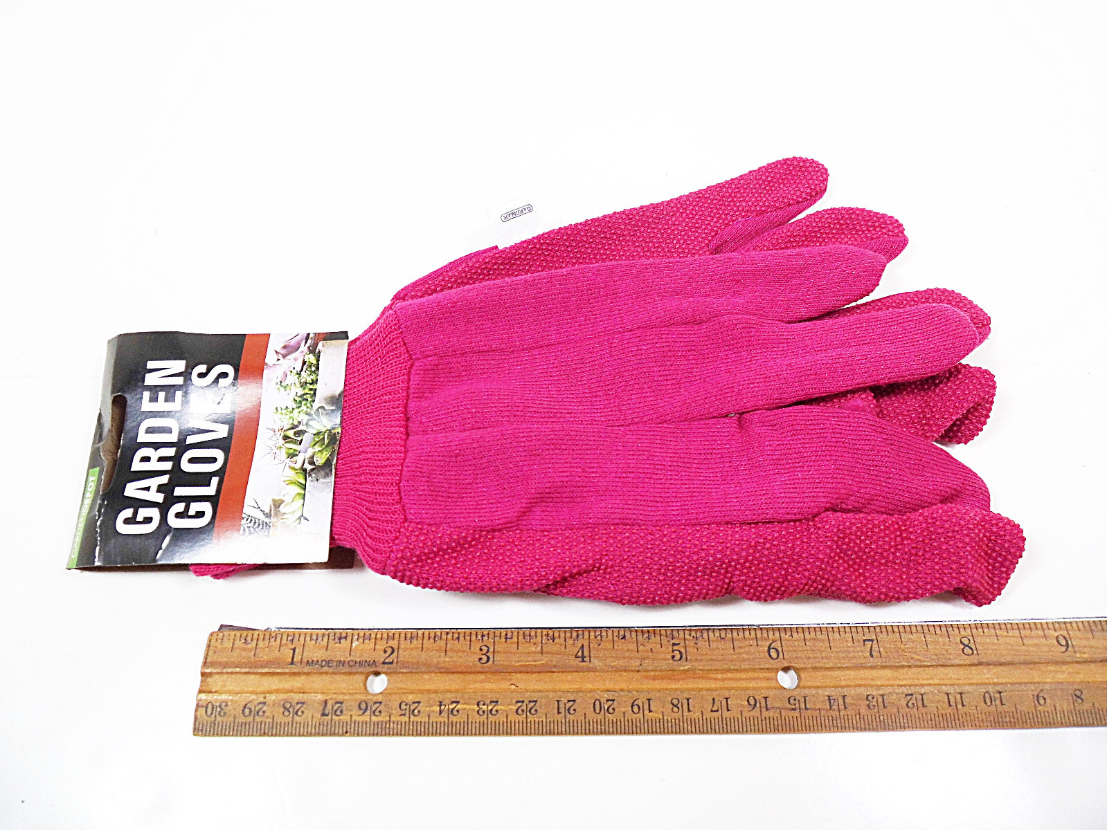 Garden Gloves w Grip Dots L SM XS Gardening Gauntlet Glove Cotton 1 Pr. Cleanup