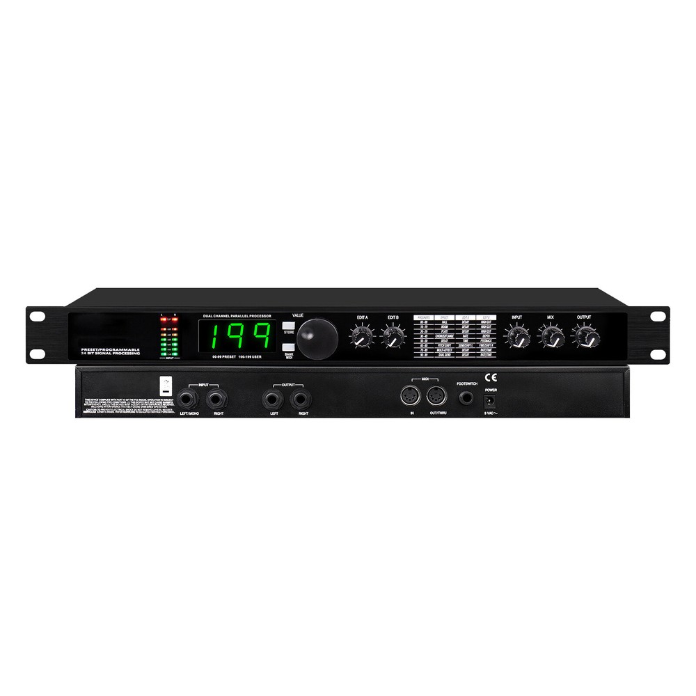 2024 Pro Digital Reverb Multi Effect Dsp Processor Audio Equalizer Vocal Mic