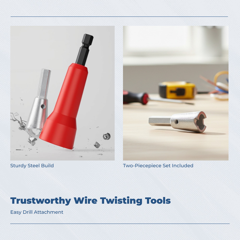 2 Pieces Twist Wire Attachment Quick Twisting Cable Connector Bit Drill-Powered