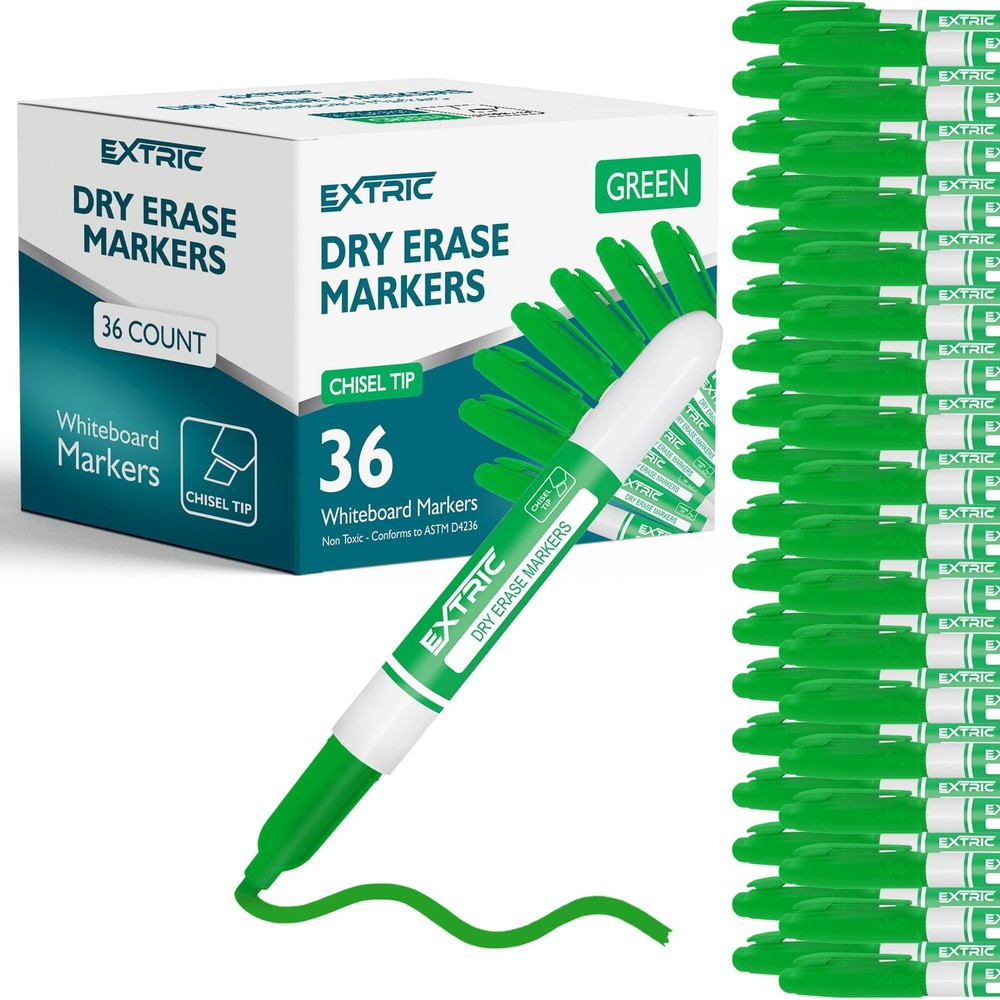 Green Dry Erase Markers, 36 Count Whiteboard Markers Chisel Tip, Bulk Classro...
