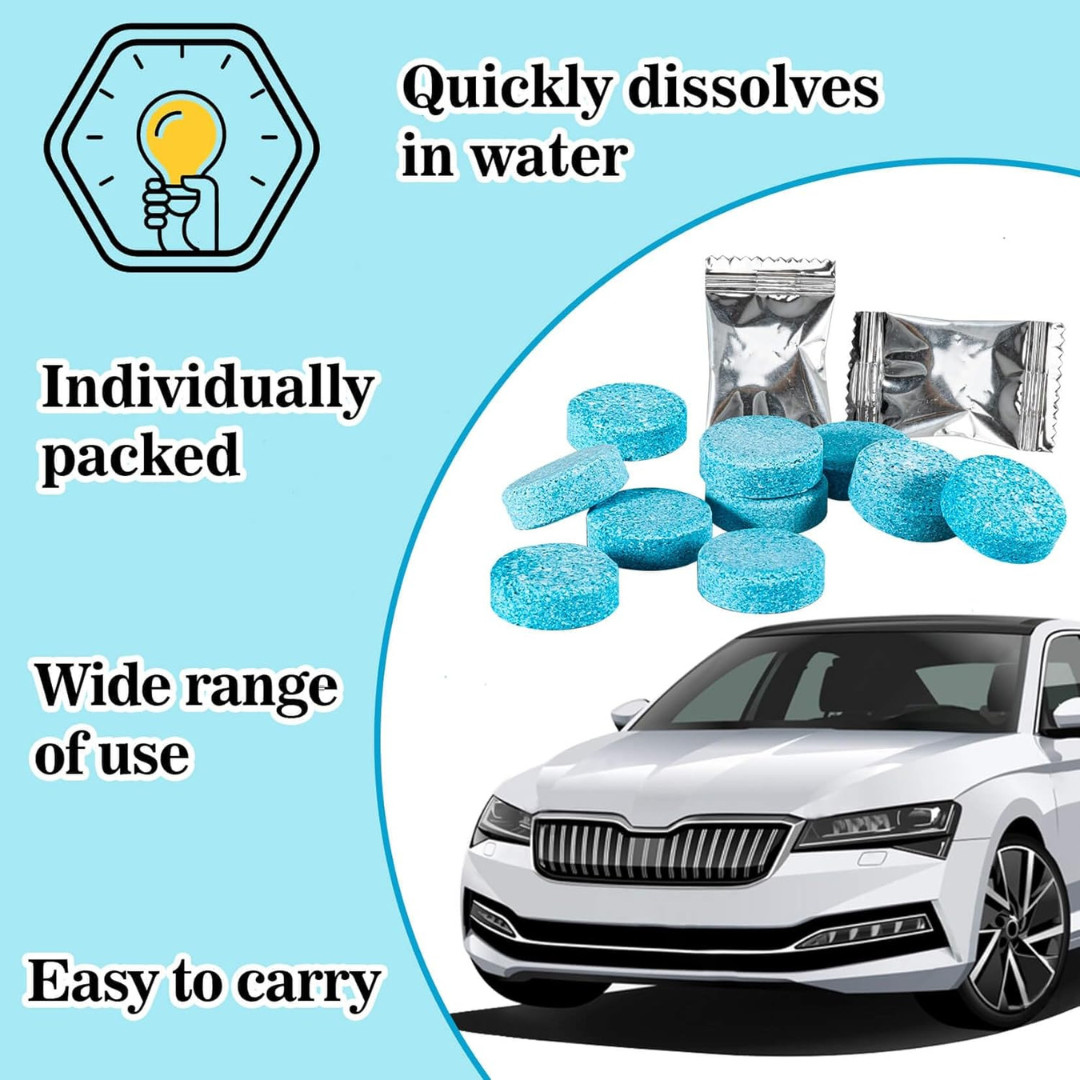 Car Windshield Washer Tablets - 100 PCS Washer Fluid Tablets Glass Cleaner Conce
