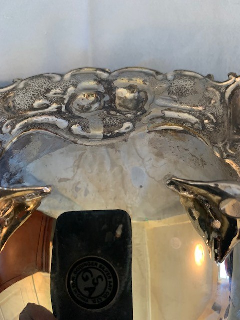 Godinger Silver-plated 3-Footed Embossed Rose Nut/Candy Dish 8-1/2 in. Diameter