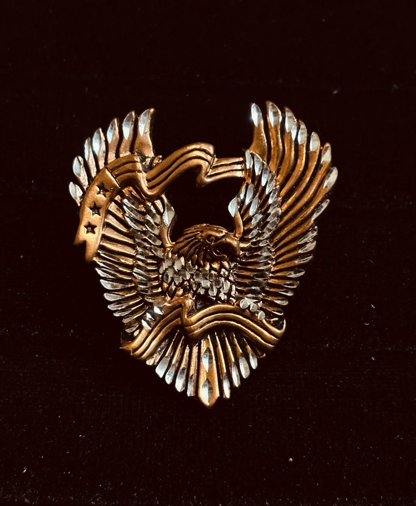 Copper Patriotic Eagle Bolo Tie Slide w/ Diamond Cutwork
