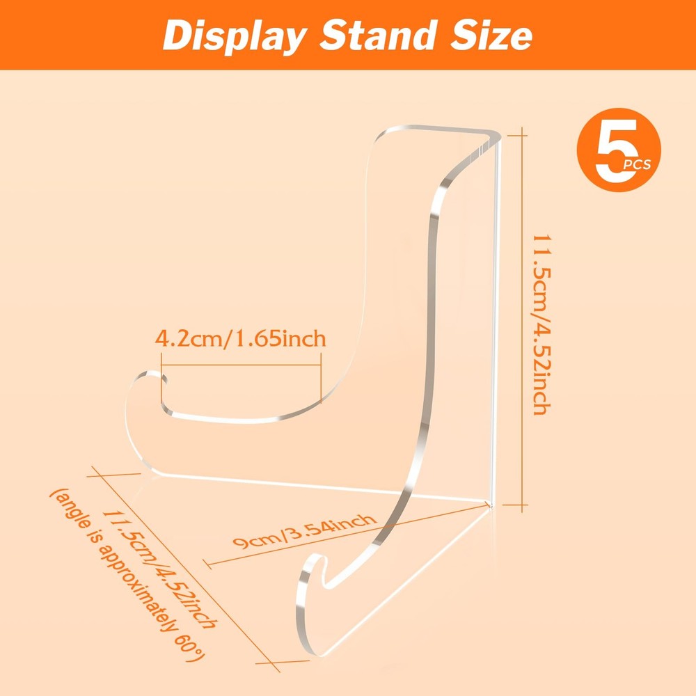Dooiclear 5 Pack Acrylic Display Stand, Plate Stand for Display, Cl