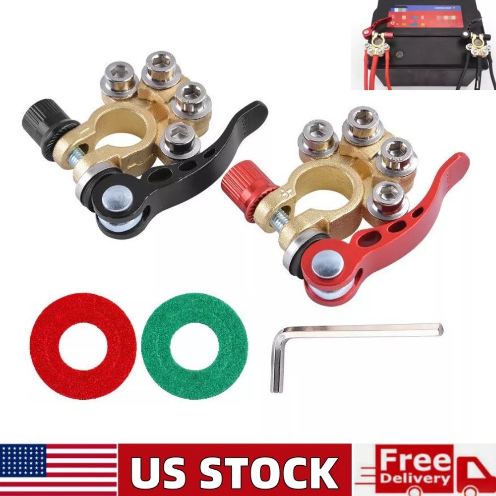 2Pcs Auto Battery Terminals Connector Clamp Quick Release Adjust Disconnect Tool