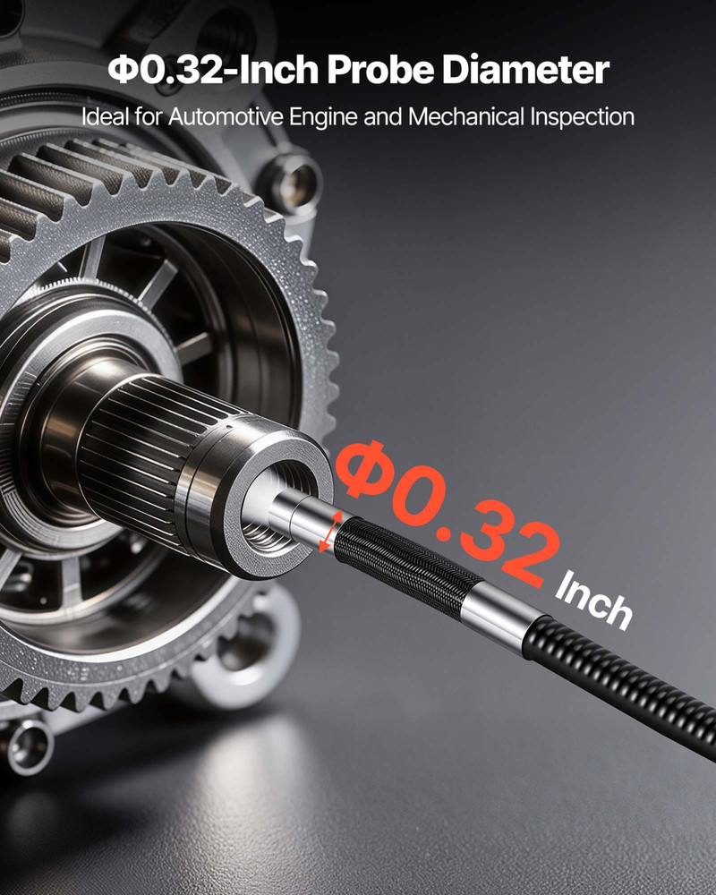 Articulating Endoscope with Light, Plumbing (4.9FT Cable)