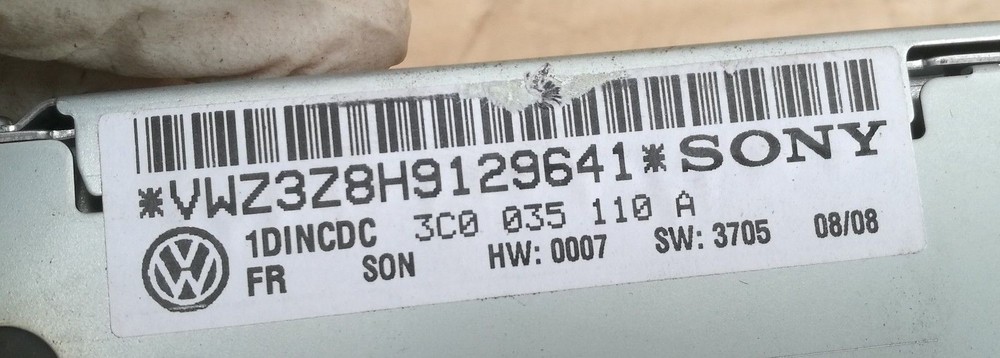VW PASSAT 3C B6 SONY CD CHANGER 3C0035110A