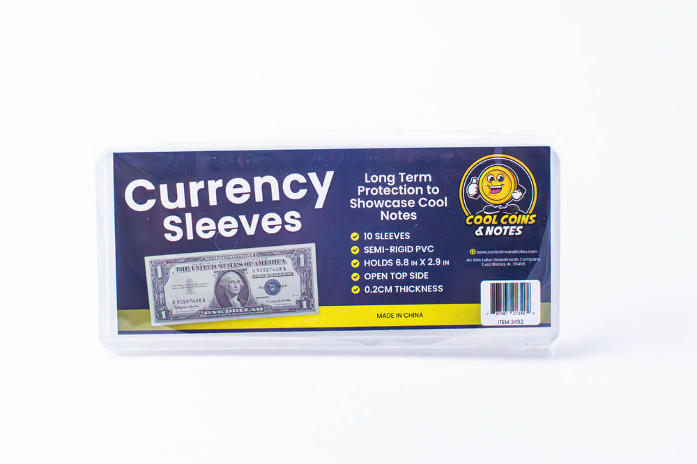 Banknote Currency Sleeves Rigid US Dollar Modern Size US Topload Holders Note