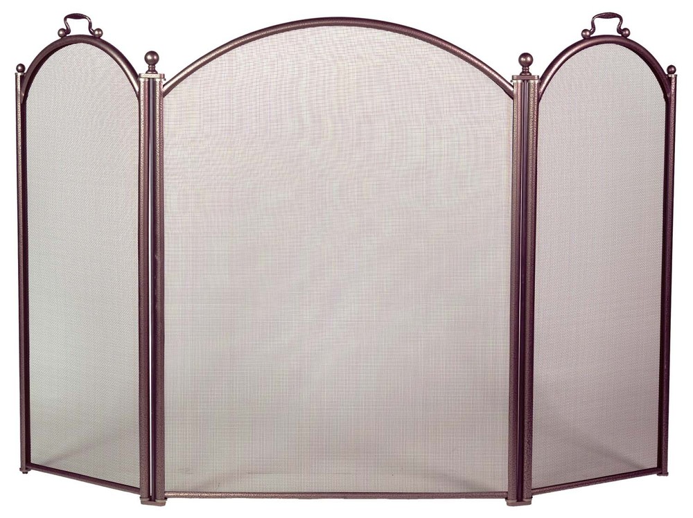 Dagan Three Fold Bronze Arched Fireplace Screen, 52in. x 34in.