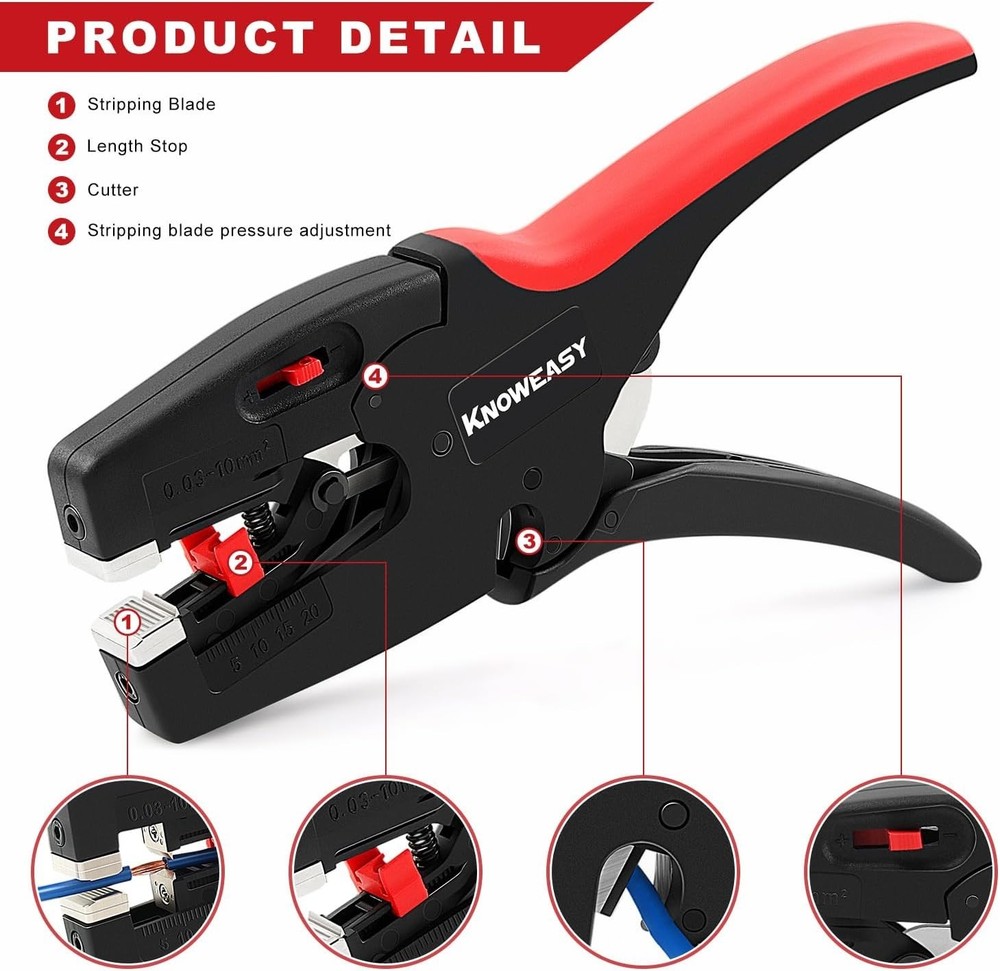 Robust Wire Stripper Plier & Cutter for Electrical Work - 5.6 Ounces Lightweight