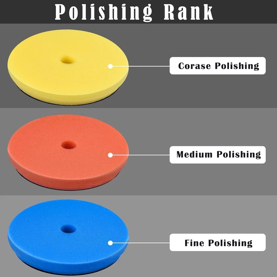 4 Pieces Buffing Polishing Pads 6 Inch Orbital Buffer Pads Hook and Loop Buff...