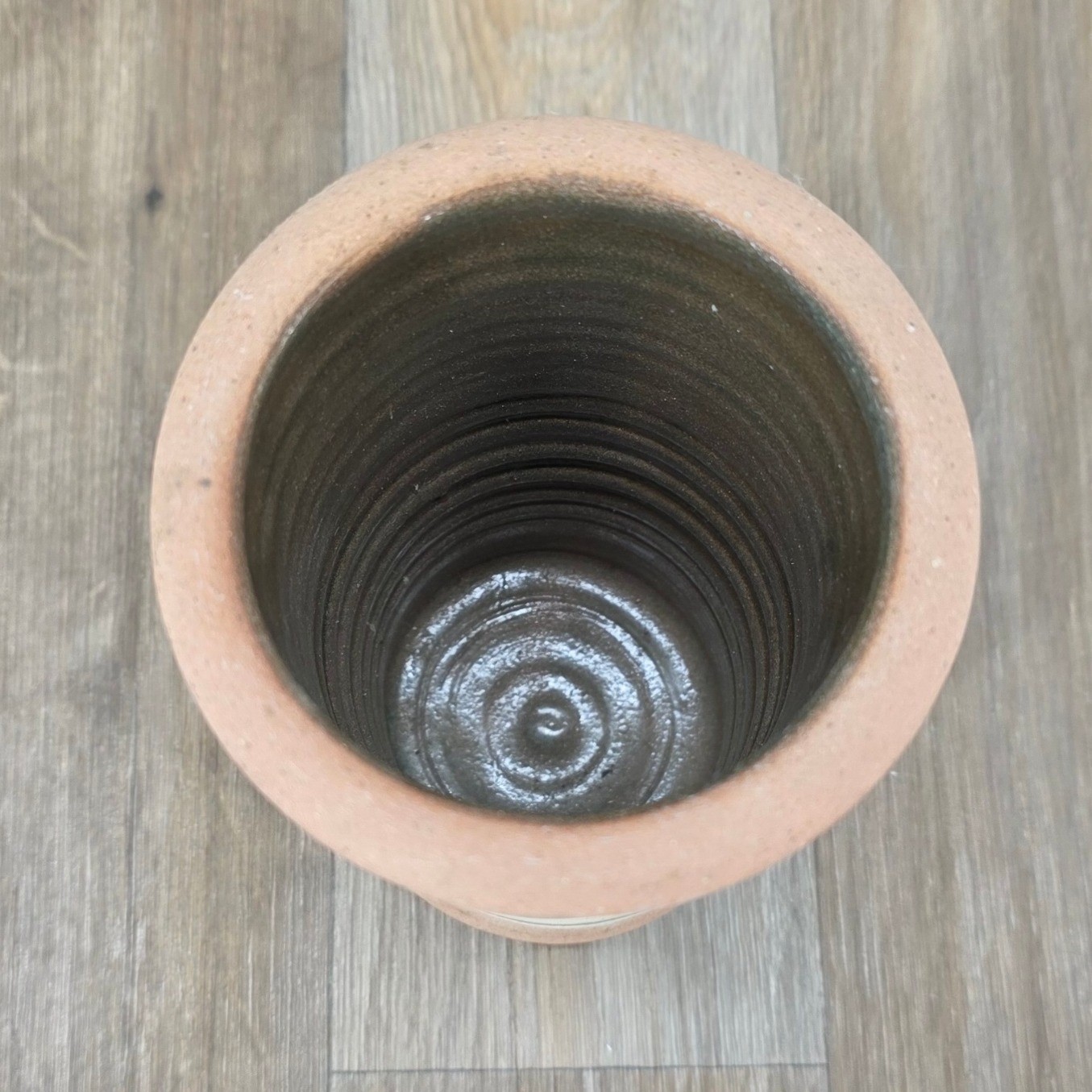 Alfa Dom Handmade Ceramic Vase Stripped Design Pink Tan Blue Green Pottery