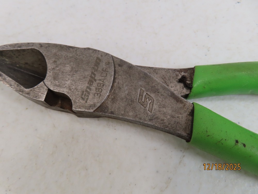 SNAP ON TOOLS Green Handled High Leverage Diagonal Cutting Pliers 388ACF *111*