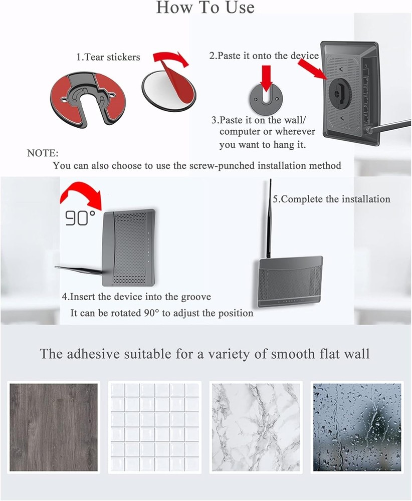 Universal Tablet Wall Mount Adjustable 90 Degrees Rotating Tablet Holder Fit ...