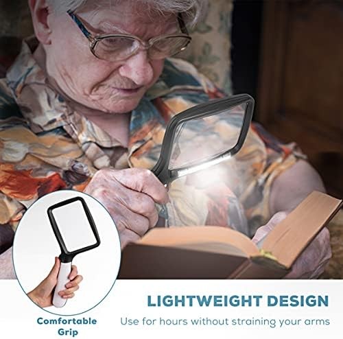 Folding Handheld Magnifying Glass with Light 3X