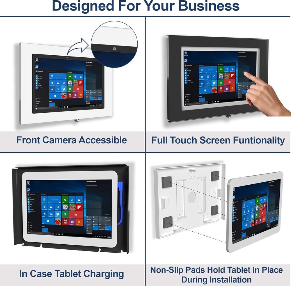 TABcare Locking Security Metal Case for Tablet (VESA & Wall Mount) - Black