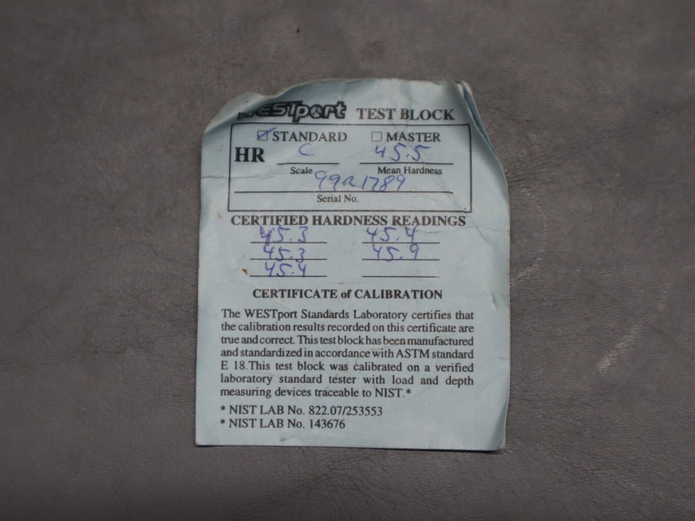 Westport Brass Test Block C 45.5 + 1.0
