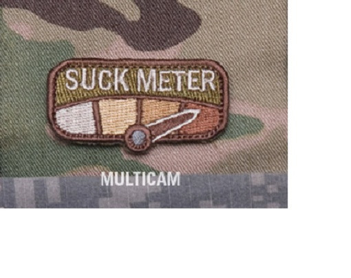 Milspec Monkey MSM Morale Patch Nylon - SUCK METER tab - MULTICAM Arid NEW