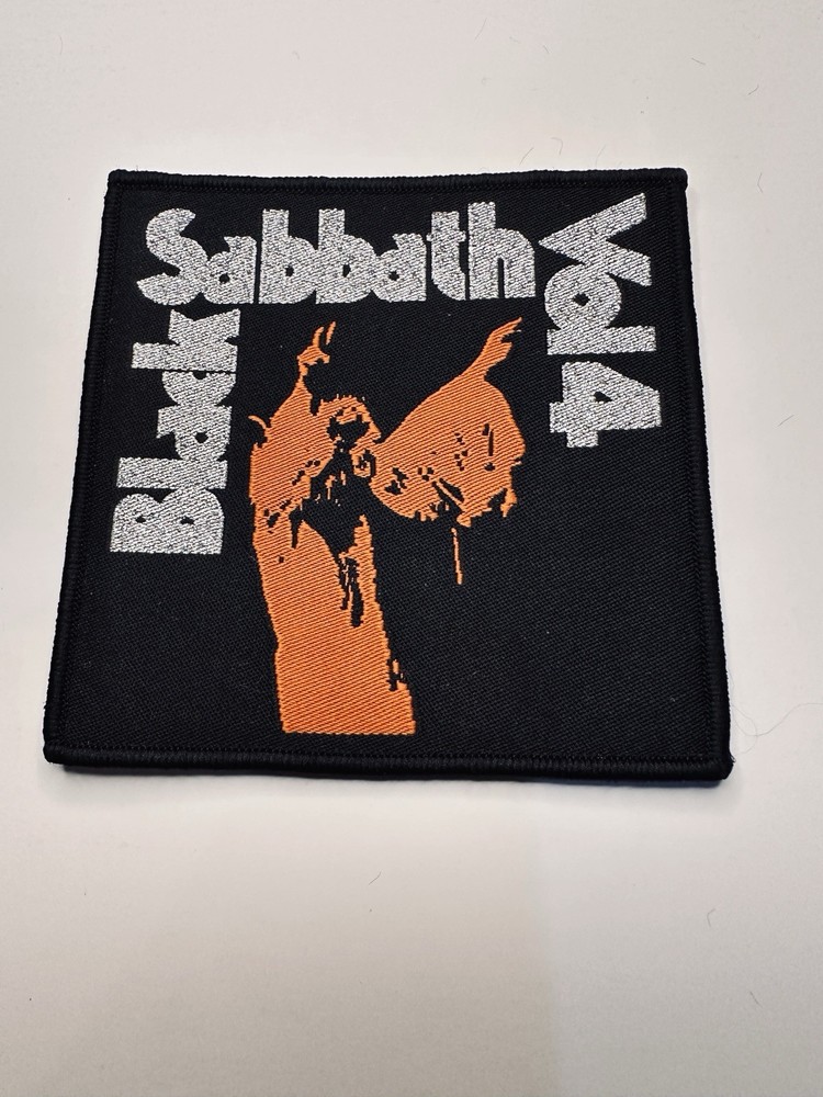 BLACK SABBATH, VOL. 4, BLACK BORDER, 4X4 INCHES, WOVEN PATCH