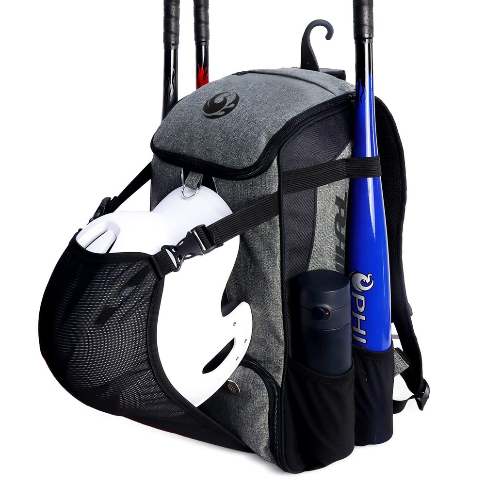 Baseball & softball Backpack with External Helmet Holder for Adults ,Large Ca...