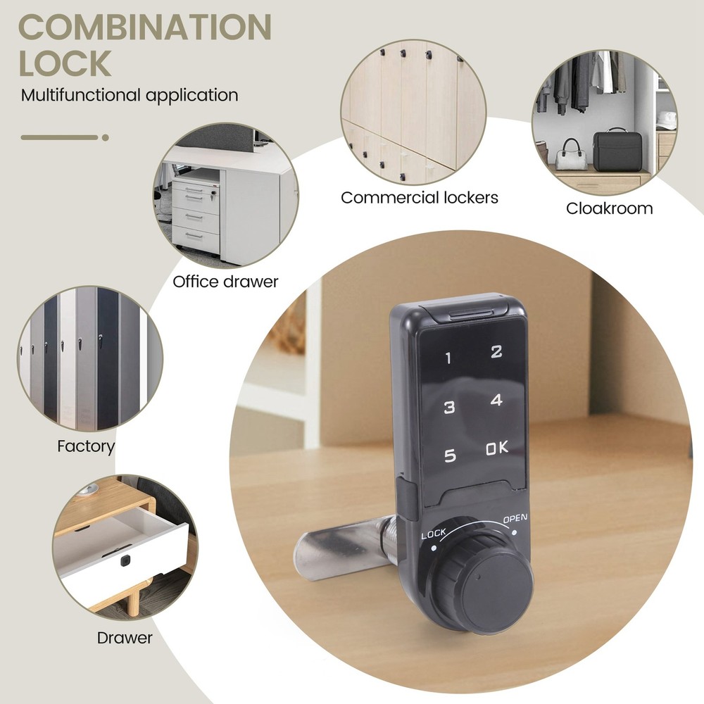 Combination Lock, Door Access Digital Electronic Security Cabinet Coded4363