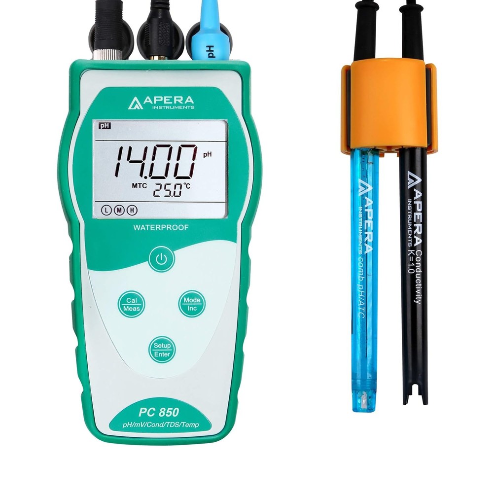 ✅Apera Instruments PC850 Portable Handheld pH/Conductivity Multi-Parameter Meter