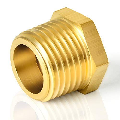PCS Brass Reducer Hex Bushing Threaded Pipe Fitting 1/4" MNPT x 1/8" FNPT 10