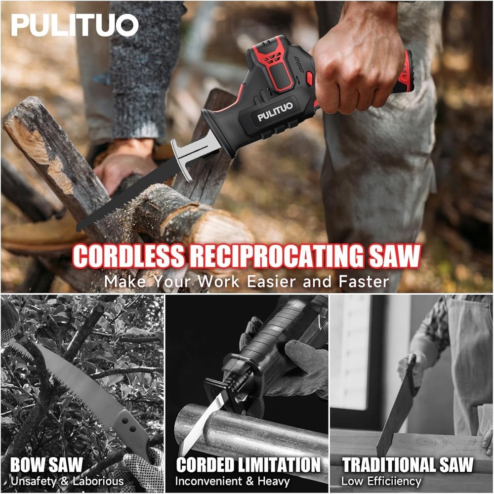High-Performance Cordless Saw - Lightweight, Fast Charge & Vibration Control