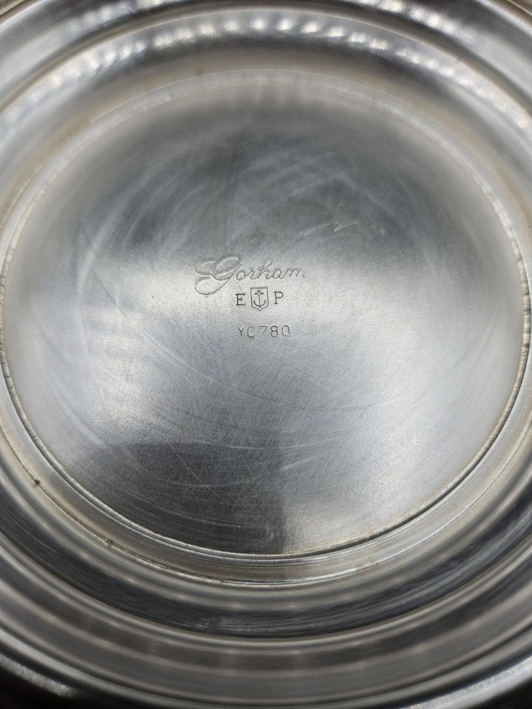 Vintage Gorham Electrum Plate 8" Diameter Footed Bowl YC780