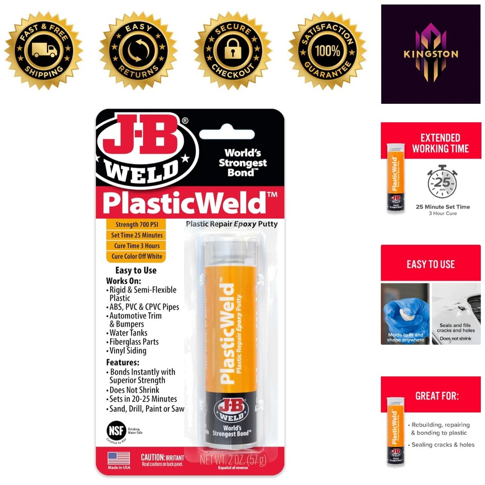 Fast-Setting 2 oz. PlasticWeld Epoxy Putty - Strong, Moldable Adhesive Solution