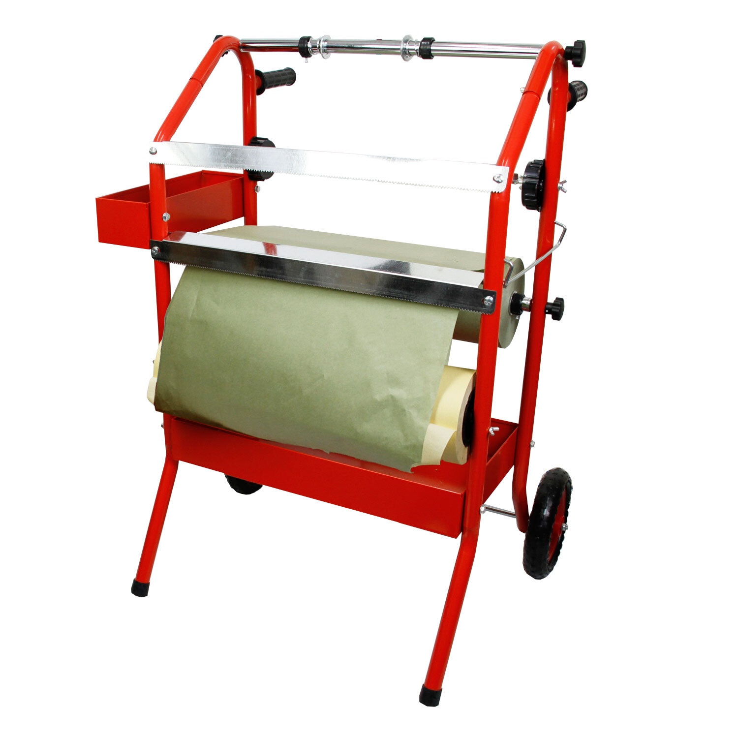 Mobile 18" Multi-Roll Masking Paper Machine with Storage Trays, Holds Auto Tape