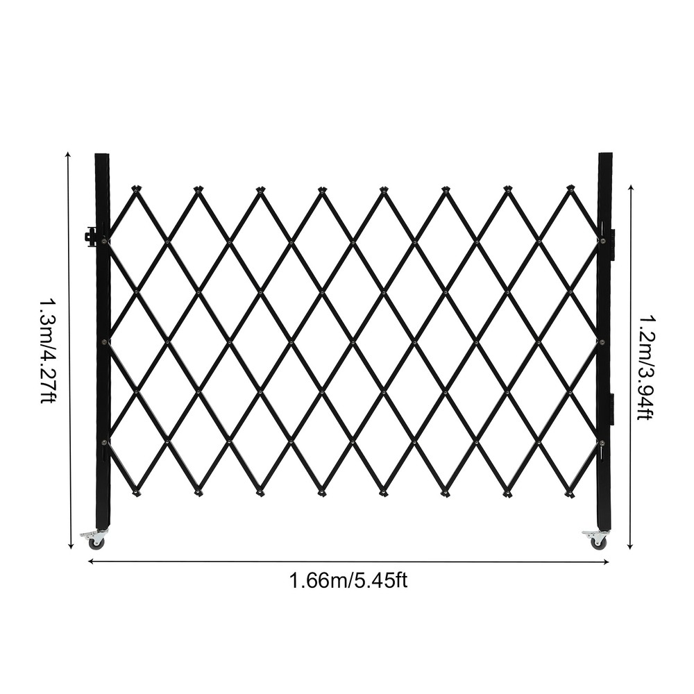 Single Folding Security Gate Rolling Barricade Gate Accordion Security Gate