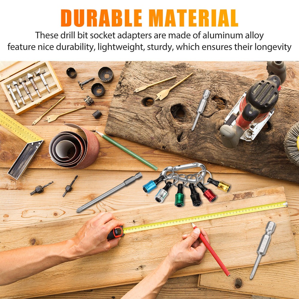 7-21PCS Hex Shank Quick Release Keychain Screwdriver Drill Bit Holder Bits Set