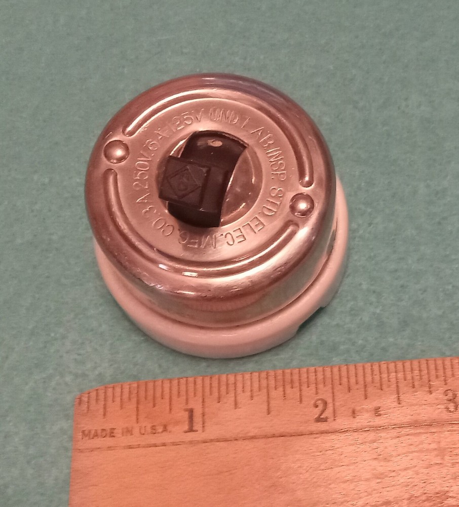 Antique Round Nickle Plated Electric Toggle Switch