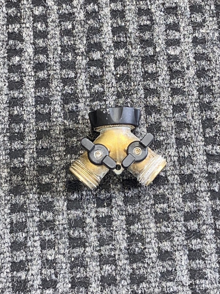 Two Way "Y" Brass Hose Connector`