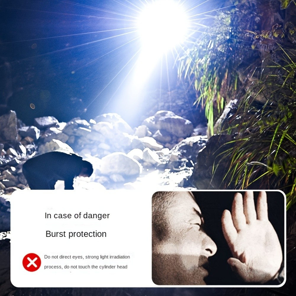 LED Flashlight Strong Light Rechargeable Torch Super Bright with COB Side Lights