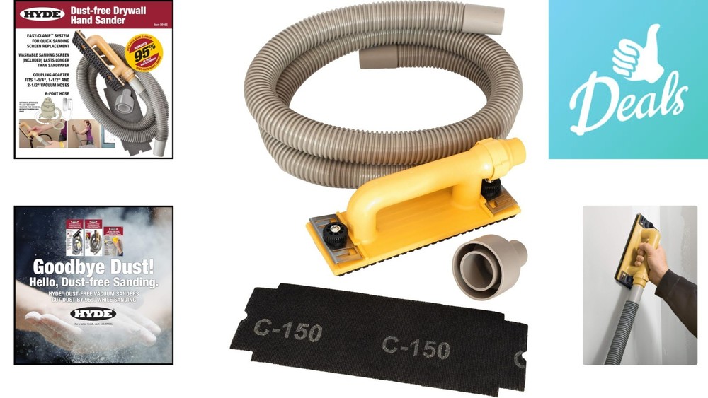 Versatile Dust-Free Drywall Vacuum Hand Sander - Quick Screen Replacement Tool