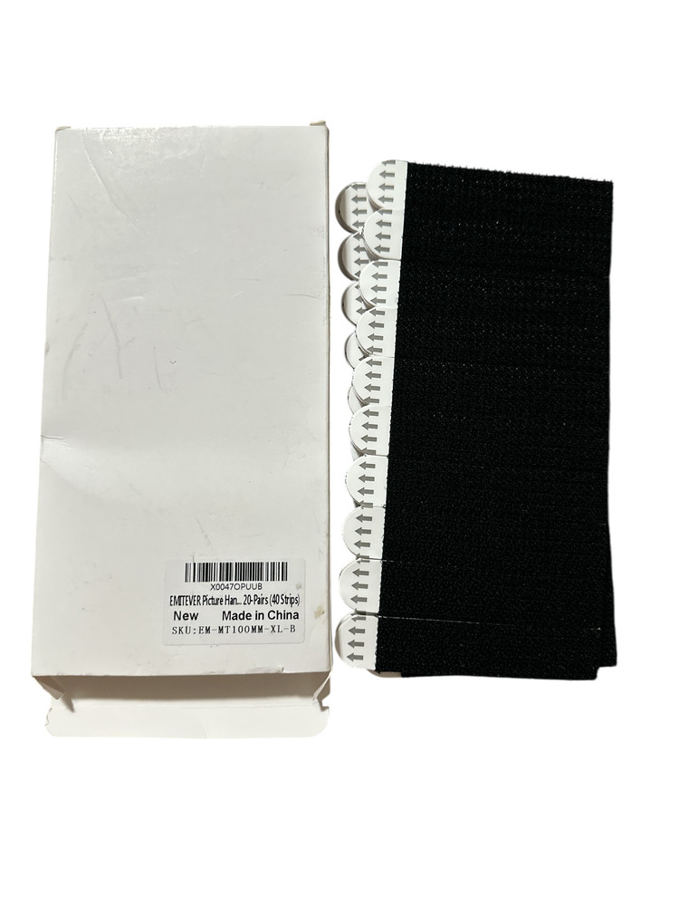 20Pc EMITEVER Picture Hanging Strips Hook and Loop Mounting Tape White