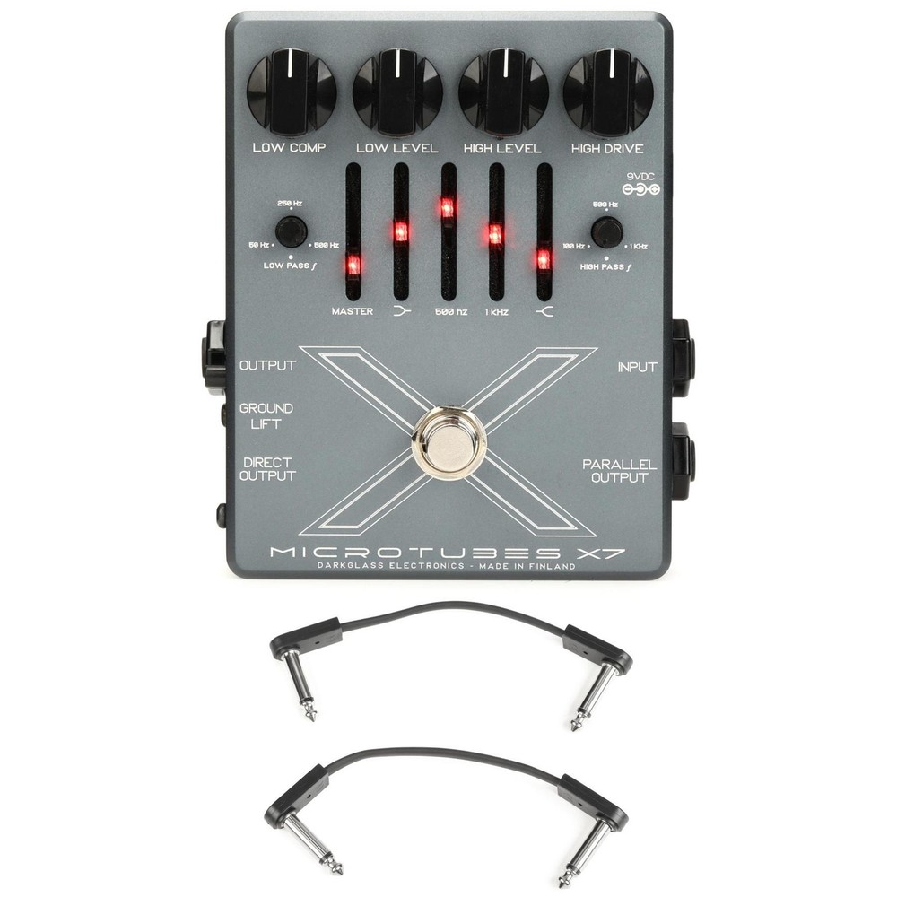 Darkglass Microtubes X7 Bass Preamp Pedal with EBS Patch Cables